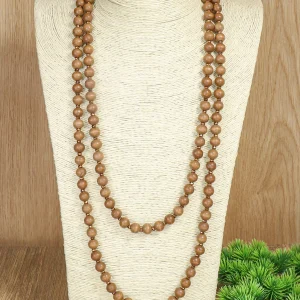 collier femme en bois