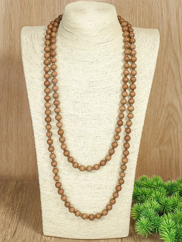 collier femme en bois