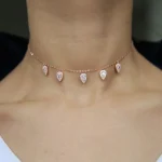 élégant collier femme en or rose