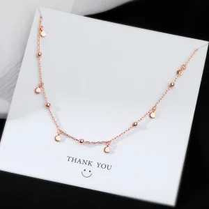 Collier Mini Perles Or Rose