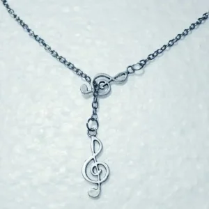 note de musique collier pendentif