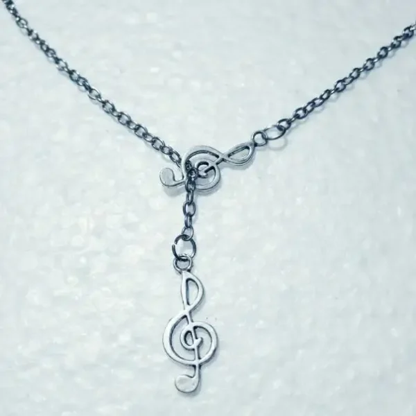 note de musique collier pendentif