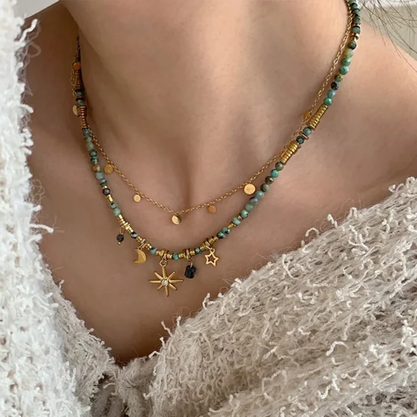 collier style doré bohémien