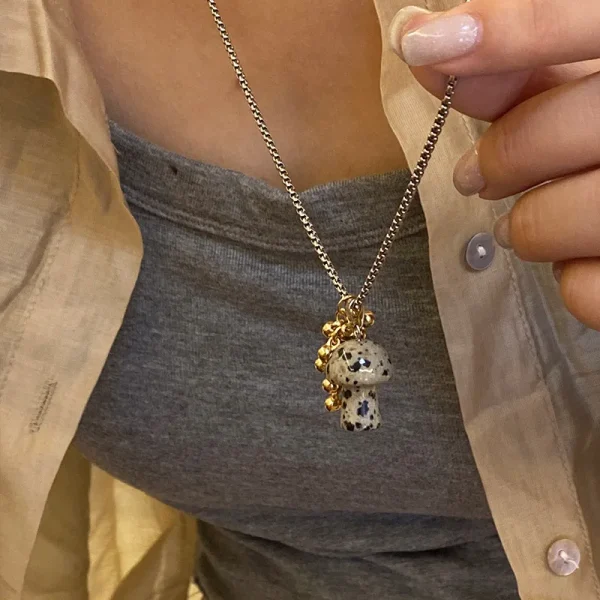 collier acier pendentif à motif