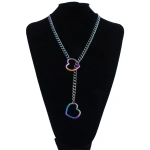 chaine choker multicolor motif cœur
