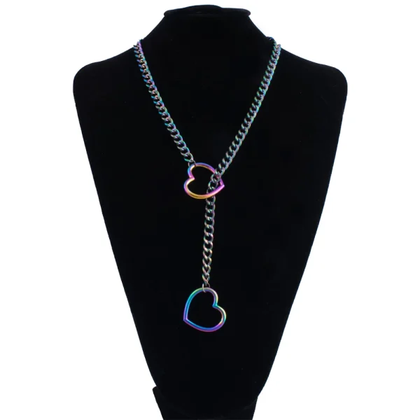 chaine choker multicolor motif cœur