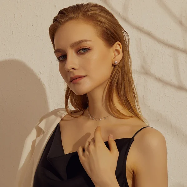 Collier Argenté et Perles