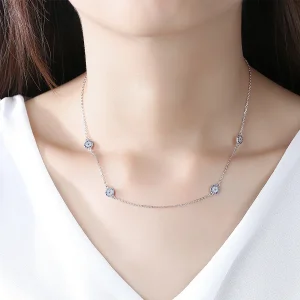 collier perles avec Moissanites et Zircons