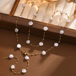 collier perles double