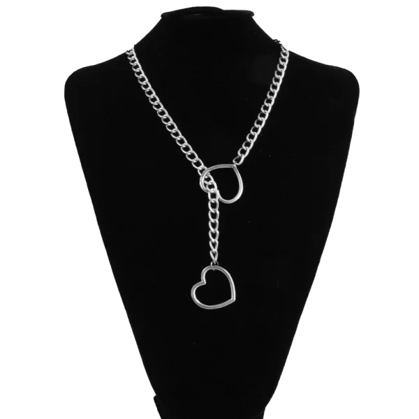 Chaine Choker argenté motif cœur