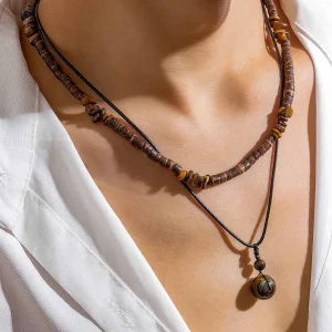 collier style bohémien double