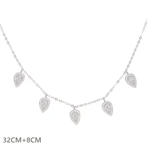 collier argent motif goutte