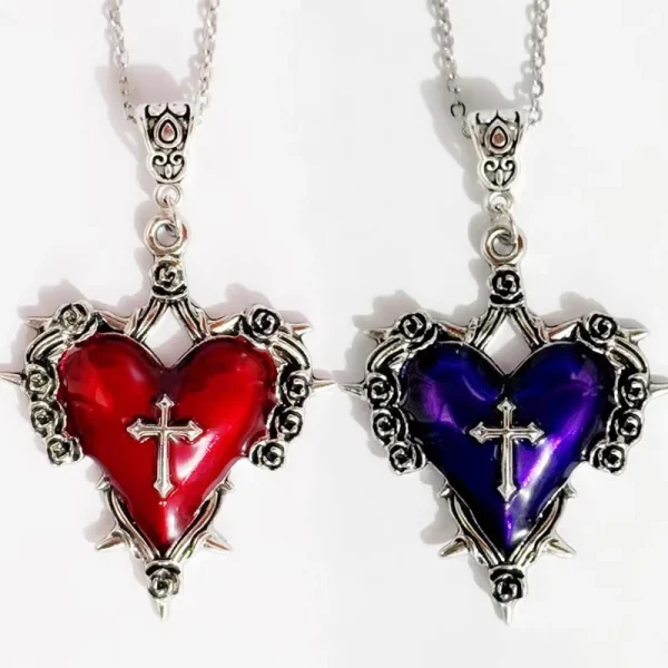 Collier Pendentif Cœur Coloré