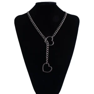 Chaine Choker noir avec motif cœur