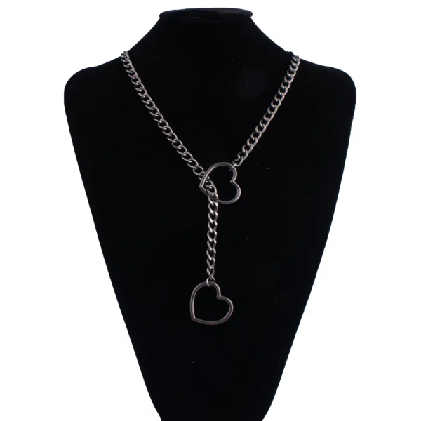 Chaine Choker noir avec motif cœur