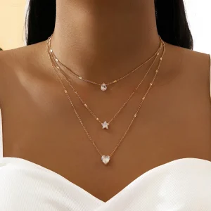 collier triple type diamant