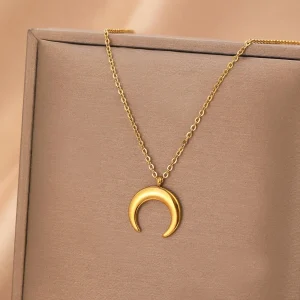 collier acier avec pendentif varié